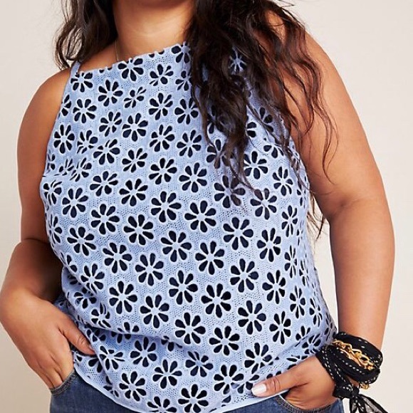 Anthropologie Blue Quinn Textured Cami Plus 22 W - Picture 2 of 5